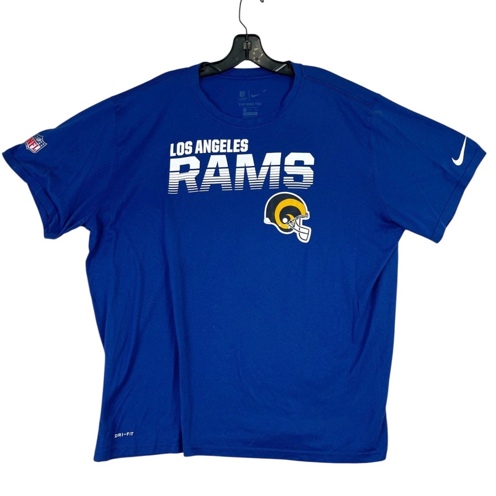 Los Angeles Rams Dri-FIT Nike T-Shirt Mens 2XL Blue Sportswear Football